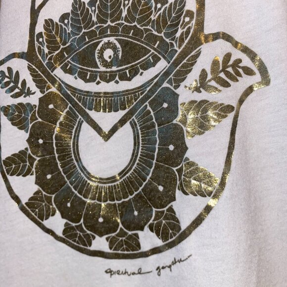 Spiritual Gangster Tops - Spiritual Gangster Tee Hamsa Hand Gold